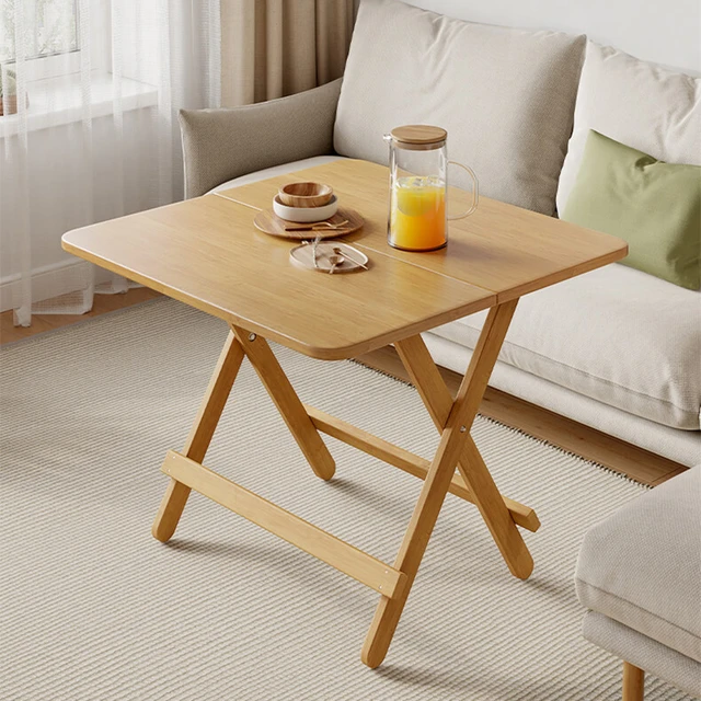 Mesa de centro plegable para el hogar, comedor de madera maciza nórdica,  mesas de centro cuadradas y redondas para sala de estar, Da Tavoli Pranzo,  artículos para el hogar - AliExpress