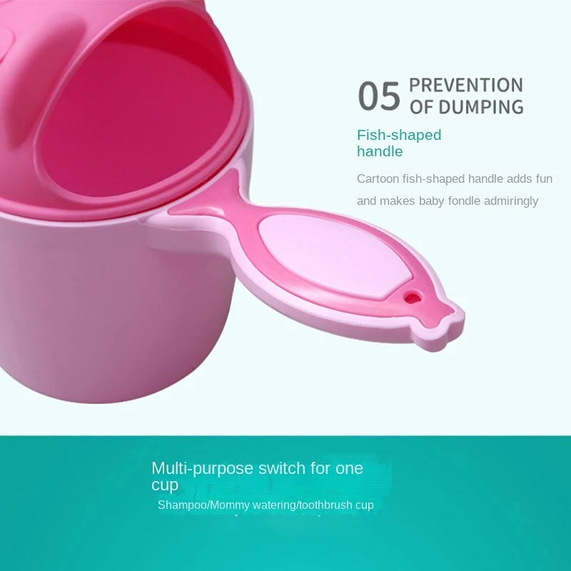 Shampoo Shower Cap Cute Bear Baby Shower Cap Toddler Shampoo Cap Children's Bath Bucket Baby Bath Spoon Shampoo Rinse Cup Bath Tool