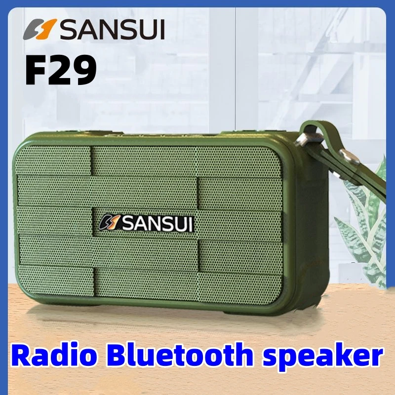Sansui F29 Altoparlanti Bluetooth Wireless Portatili Radio Fm Subwoofer Hi-Fi Per Esterni Supporta L'Uscita Delle Cuffie Usb Drive Tf Card Aux