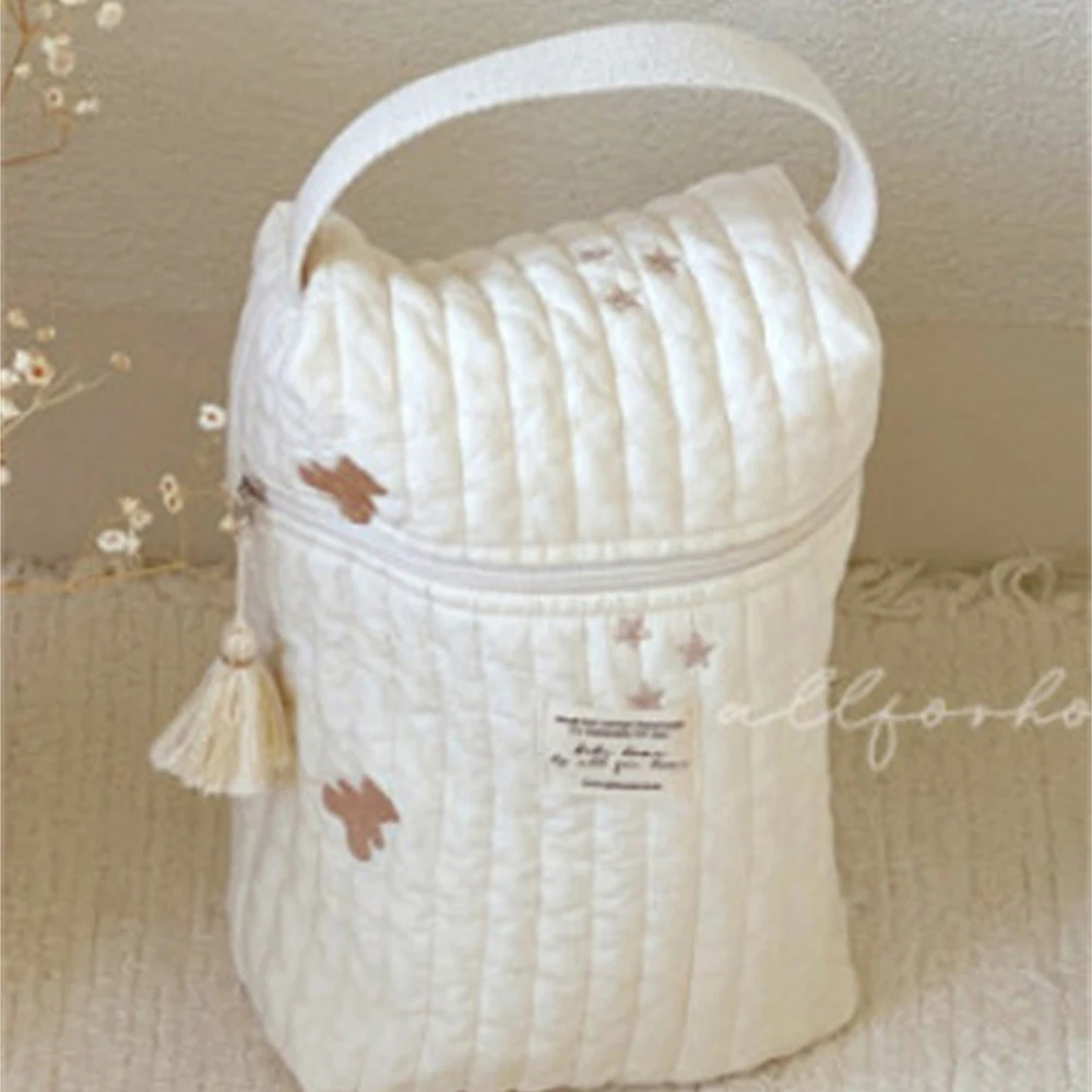 Baby Diaper Bag Storage Pocket Newborn Nappy Organizer Pouch Travel Outdoor Carry Pack Reusable Embroidery Mommy Bag Handbag
