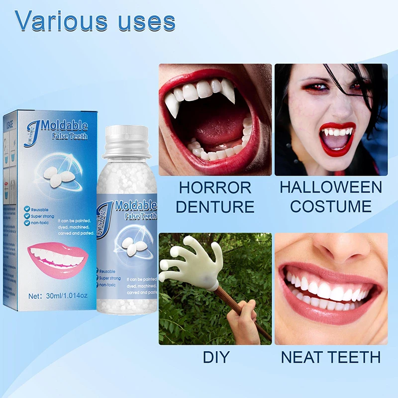 Colle solide pour réparation temporaire des fausses dents, 30g, résine — free download