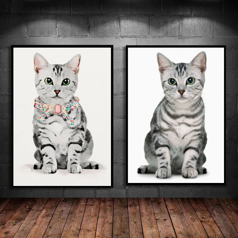 

Anime Character Pictures Cute Kitty Cat Animal Poster Home Modular Painting Gift Art Birthday Gifts Children's Bedroom Decor