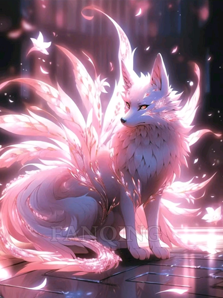 Diamond Painting New Arrival Fantasy Pink Nine tailed Fox DIY