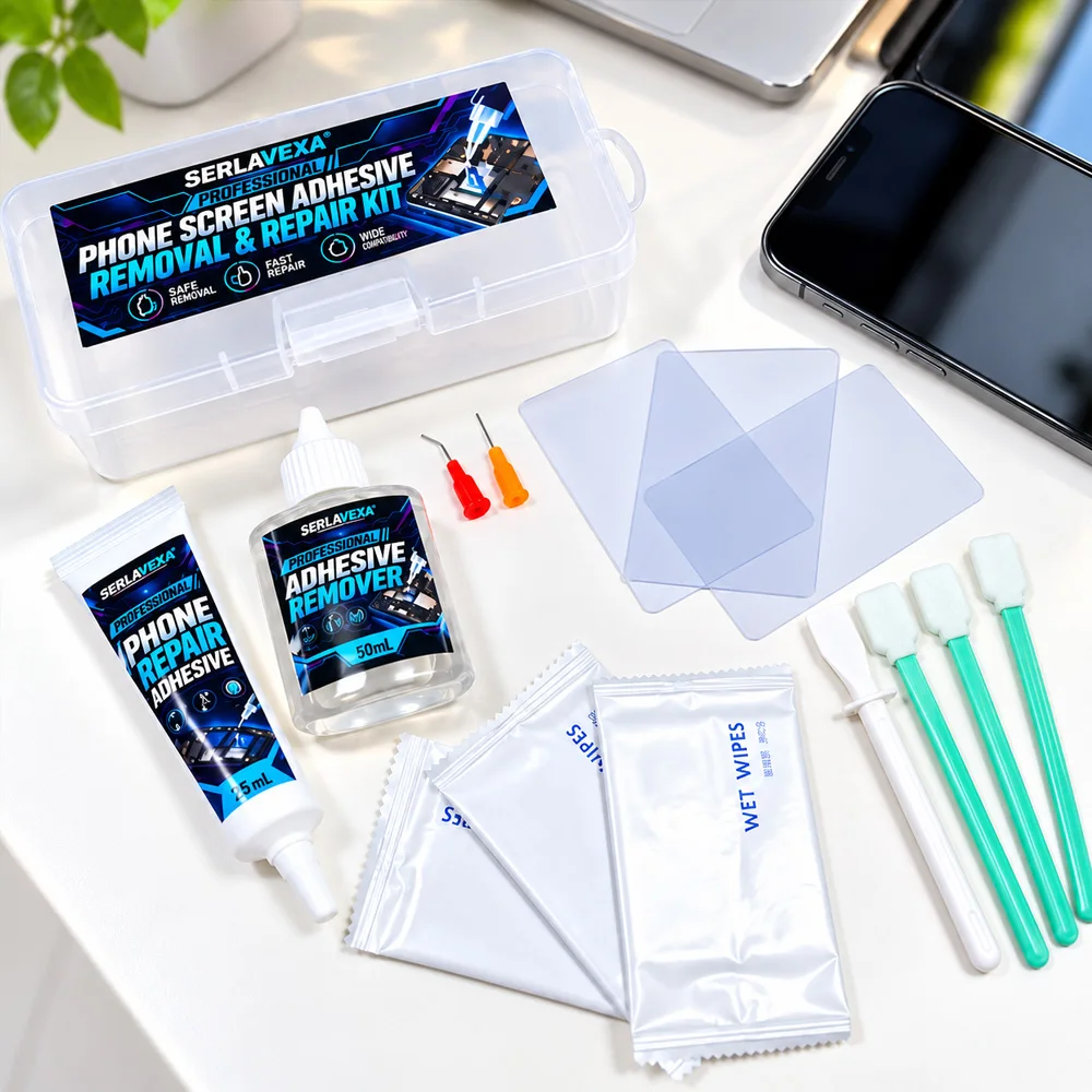 Premium Phone Screen Repair Kit: Complete Adhesive Solution with Tools & Cleaning Accessories