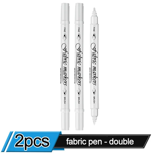 White Fabric Markers Pens Set, Dual Tip Permanent Fabric Art Paint Pens for  T-Shirts Sneakers