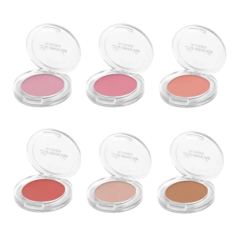 Monochrome Blush Pallete 6 Color Peach Cheek Blusher Powder Makeup Contour Shadow