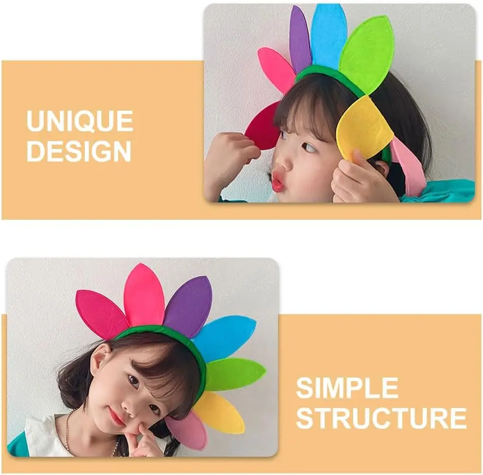 1-40PCS Rainbow Coloured Hair Bands Birthday Festival Party Cute Headband Stage Performance Princess Hair Accessories