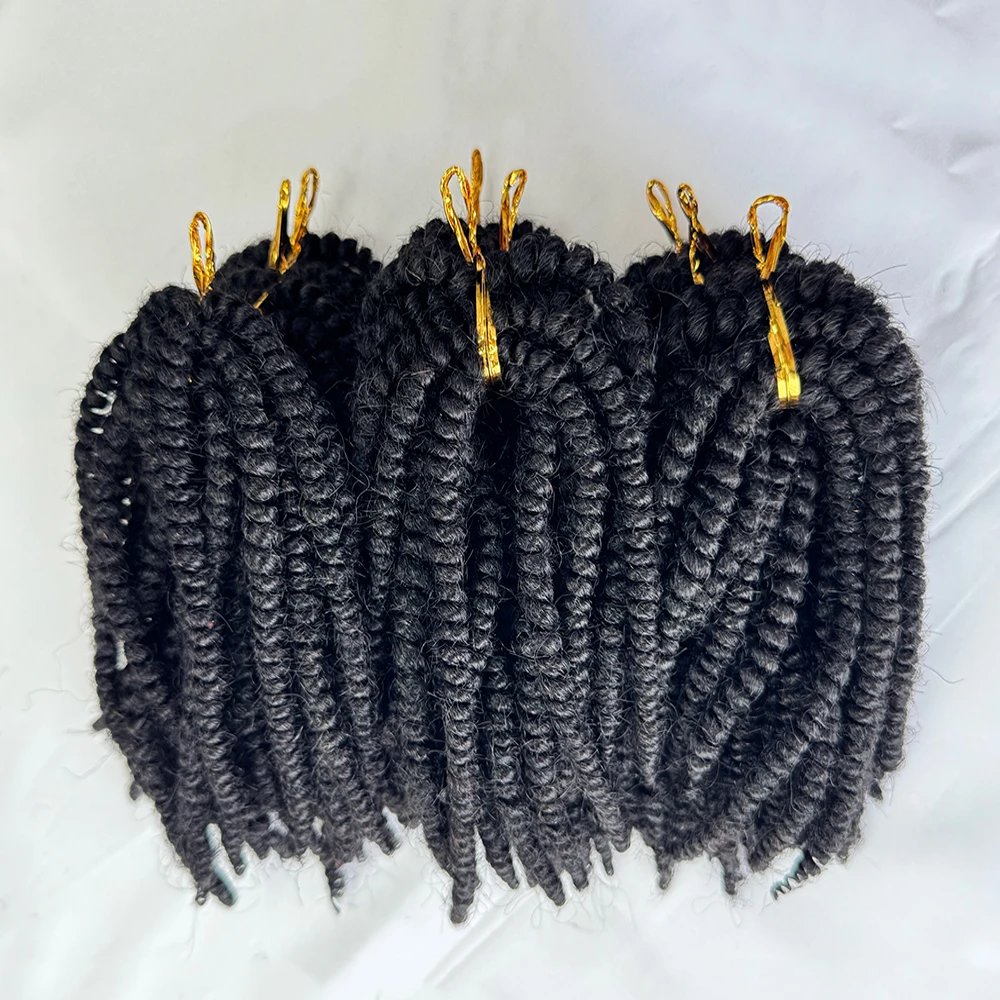 Spring Twist Crochet Hair 100% Human Fluffy Bomb Hair Twist Braiding Virgin Hair Extensions Suitable For Women Fast Shipping 2