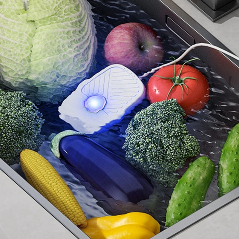 Fruit and Vegetable Washing Machine Wireless Food Purifier Portable Ultrasonic Cleaner Sterilizer Device for Home Travel T5EF