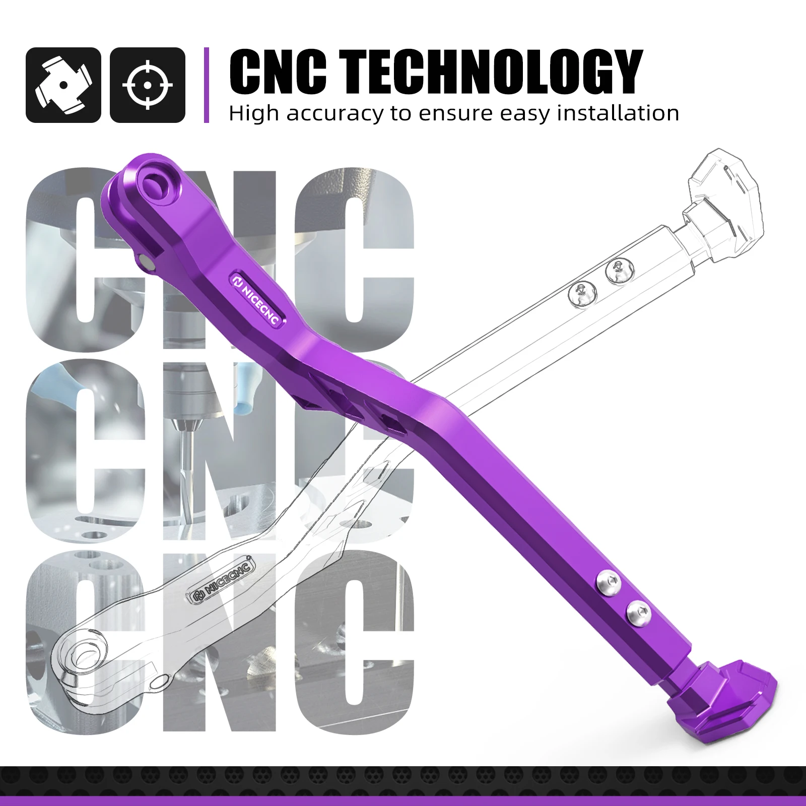 NICECNC Für Surron Light Bee X S Surron Ebike Fußrasten Peg Halterung Paket Fußstütze Pedal Unterstützung Klammer Fuß Side Kick Stand Kit – Detail 16