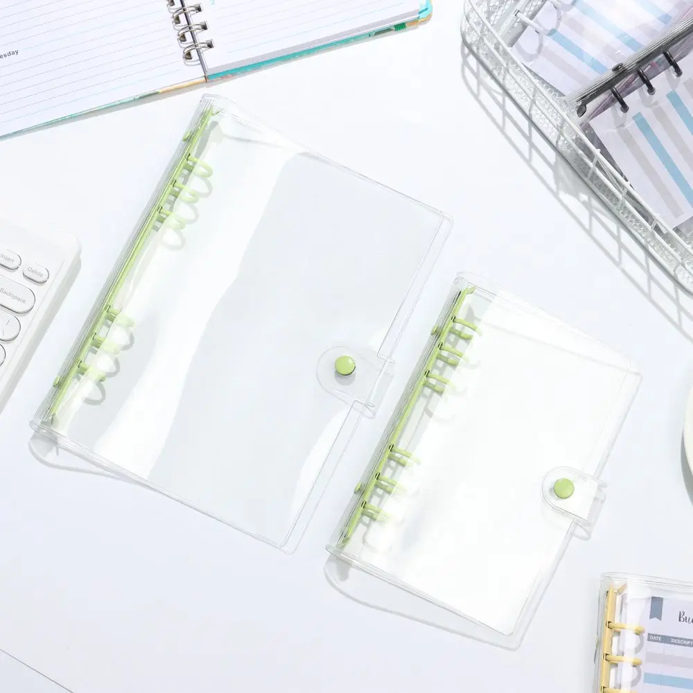 Creative A5 A6 Transparent PVC Loose-Leaf Notebook Cover Folder Macaron Color 6 Ring Binder Journal Planner School Stationery notebook cover