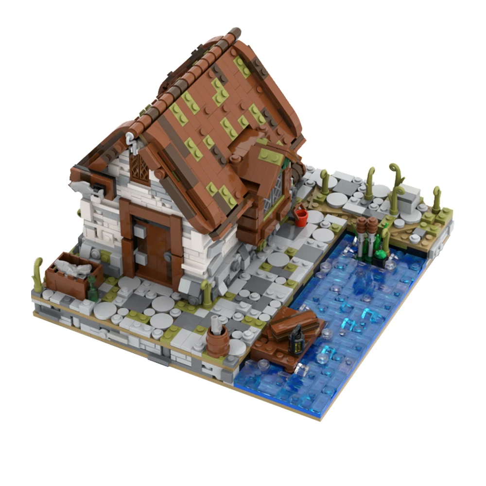Gobricks Moc Riverside Pier Pirate House Fisher'S House Architecture Building Block Set Barracudaed Education Brick Giocattoli Per Bambini