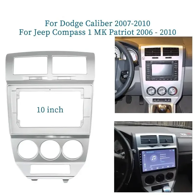 

10 Inch Car Frame Fascia Adapter Canbus Box For Dodge Caliber Jeep Compass 1 MK Patriot Android Radio Dash Fitting Panel Kit
