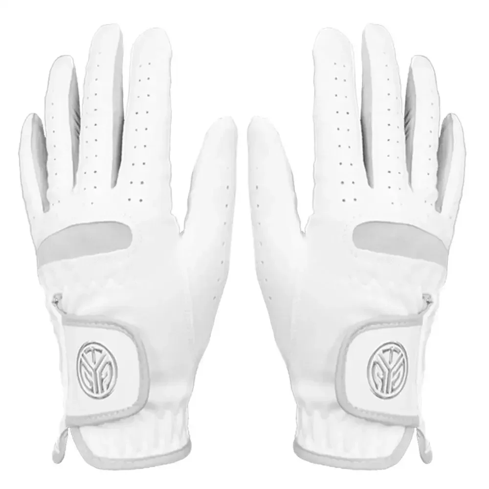 1 Pcs Men's Left Hand Golf Glove Right Hand Micro Soft Fiber Breathable Mens Golf Gloves White Color