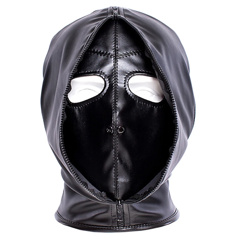 

Двухслойный БДСМ бондаж маска на молнии Закрытая эротическая игрушка, Затемняющая маска повязка на глаза, головной убор косплей аксессуары на Хэллоуин