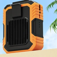 Ventilateur portable et compact à accrocher à la ceinture, avec 3 niveaux de puissance et éclairage d'urgence, peut servir de batterie externe. 1