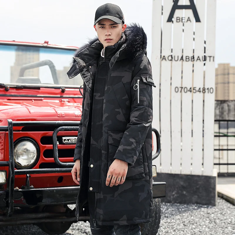 

Fashionable Coat Thicken Jacket men Hooded Warm Lengthen Parka Coat White duck down Hight Quality male New Winter Down Coat