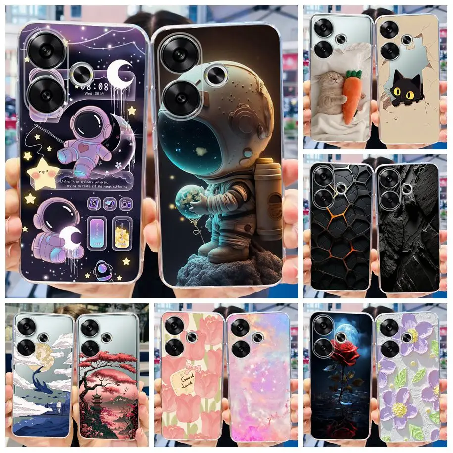 Lovely Astronaut Cartoon Shockproof Transparent Soft TPU Case