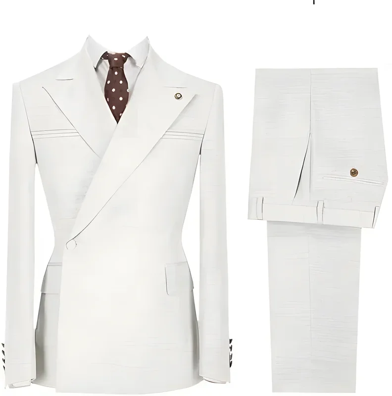 2 Piece Men's Wedding Tuxedo Suit Handsome Casual Set Men's Groomsmen Business Prom Suit Jacket Notched Lapel
