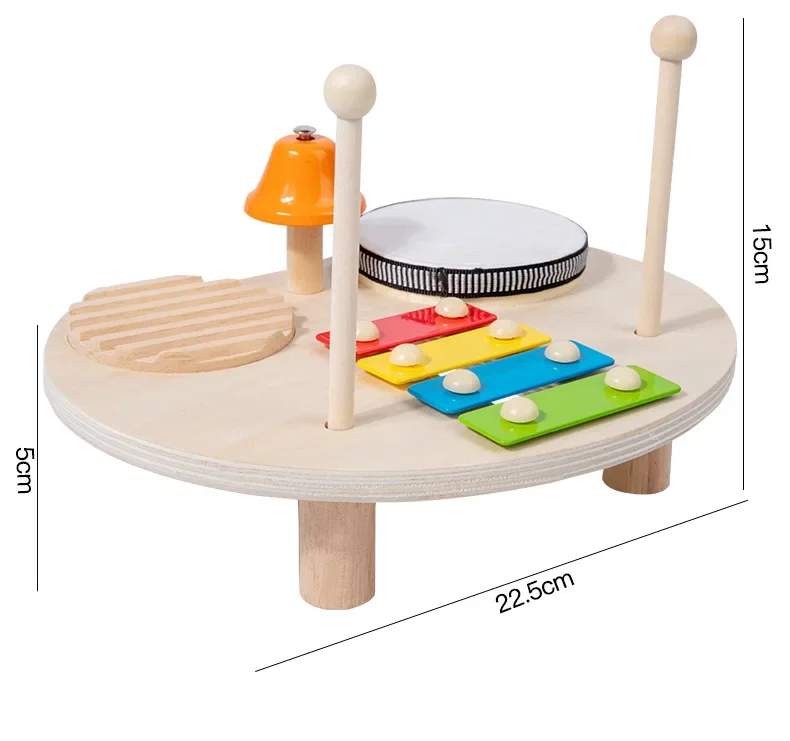 Baby Musical Instrument Montessori Preschool Music Toy Kids Drum Set Xylophone Tambourine Birthday Gift for Boys and Girls