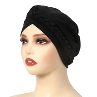 Fashion Braid Headscarf Hat Women Muslim Inner Caps Turban High Quality Ladies Hair Cover Headwrap Multi-Color Headscarf RIMAIRE 2