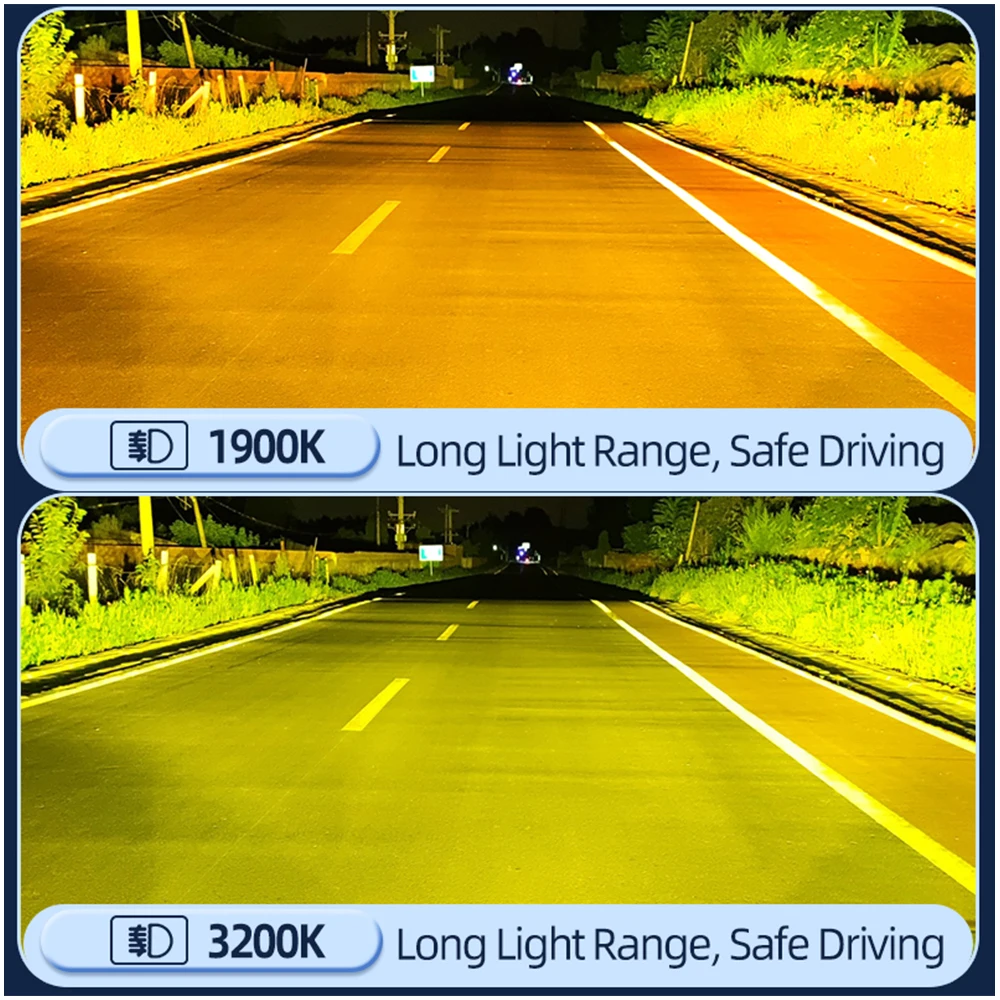 LED 안개등 헤드라이트 H11 H8 H9 H16jp 9005 HB3 9006 HB4 H4 H7 백색/청색/황색 1:1 할로겐 사이즈