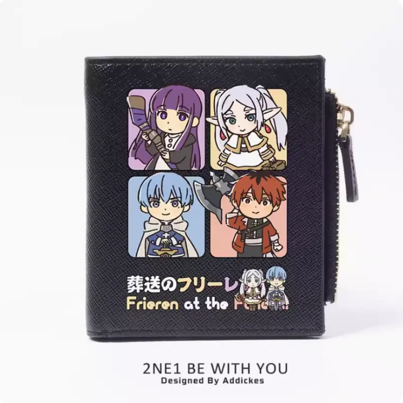 Anime Frieren at the Funeral Zipper Wallet Fold Bag Multi Card  Coin Pocket Holder Fashion Kids Wallets Gift