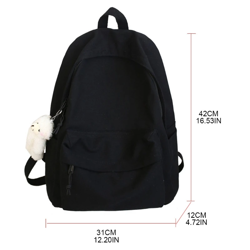 Children Lunch Canvas Bag Daypacking Backpack Shoulder Bag for College Student