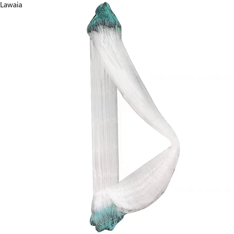 Lawaia Fishing Sticky Net Tre Strati 1.5M X 100M Long 6 Finger Net Importato Di Alta Qualità Brown Silk Fish Landing Nets Strumenti Per Pesci