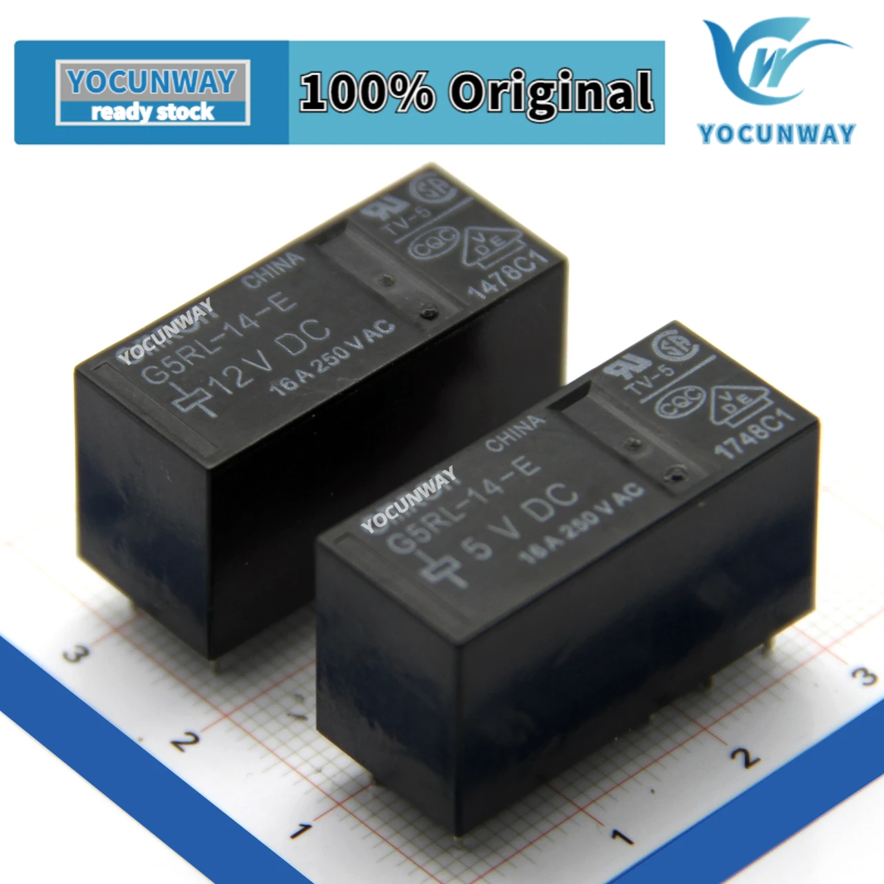 

New Original Power Relay G5RL-14-E 5VDC 12VDC 24VDC JapanOMRON 16A/250VAC DC5V 12V 24V