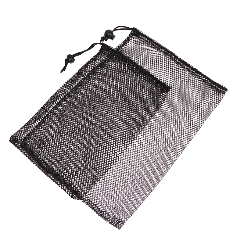 

Black Durable Nylon Mesh Drawstring Bag Storage Pouch Multi Purpose Home Travel Outdoor Activity Laundry Bag Stuff Sack