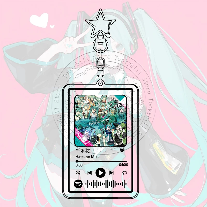Hatsune Miku Music Keychain - Stylish Portable Pendant and Backpack Decor Accessories