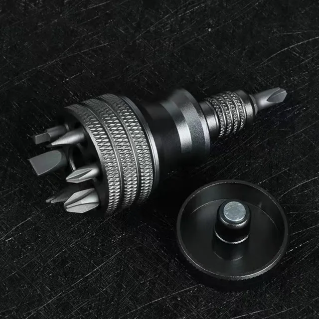 1/4 Inch Mini Screwdriver Titanium Screwdriver Magnetic Screwdriver 7 In 1 S2 Alloy Steel Drill Bit EDC for Home Repair Tools 2