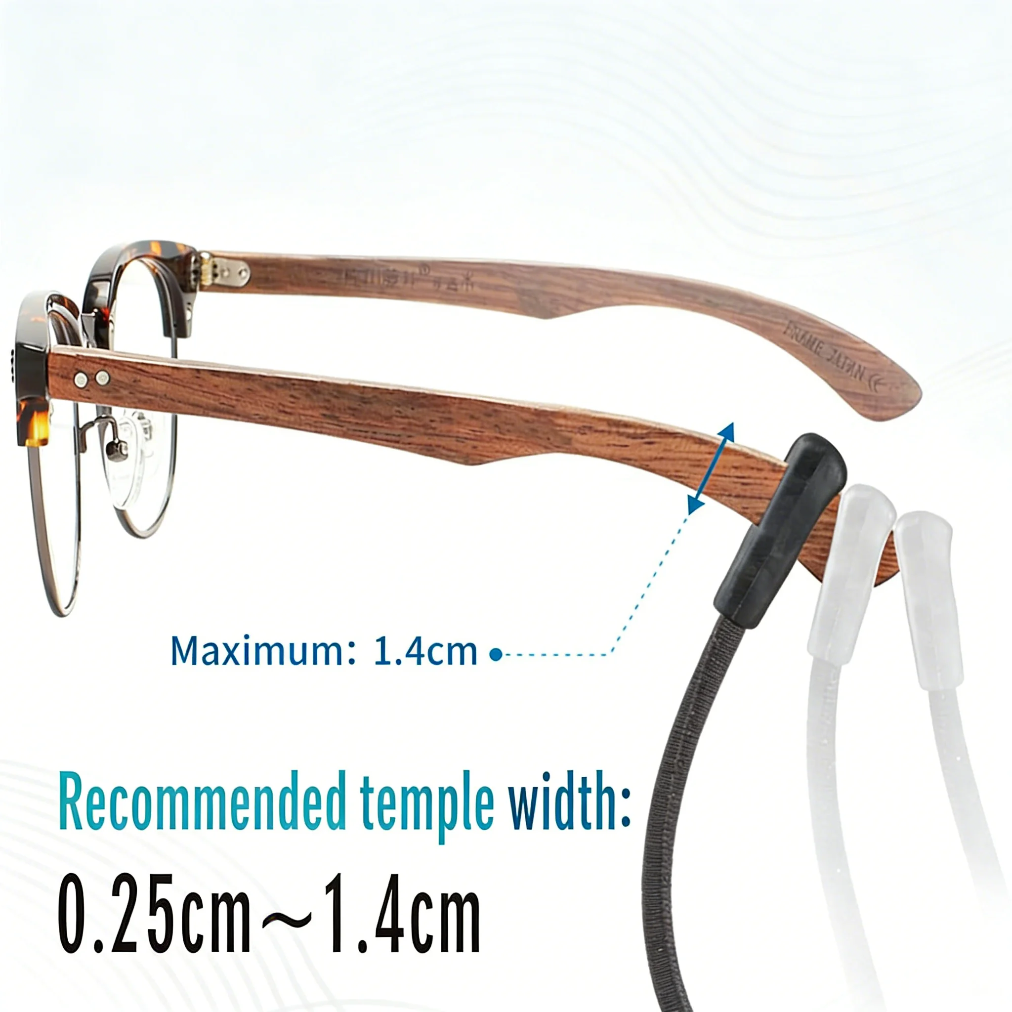 2er-Pack Nylon Anti-Rutsch-Brillenkette, PS09 Unisex, Sportbrillenband und Brillenschnur, 32cm – Detail 7