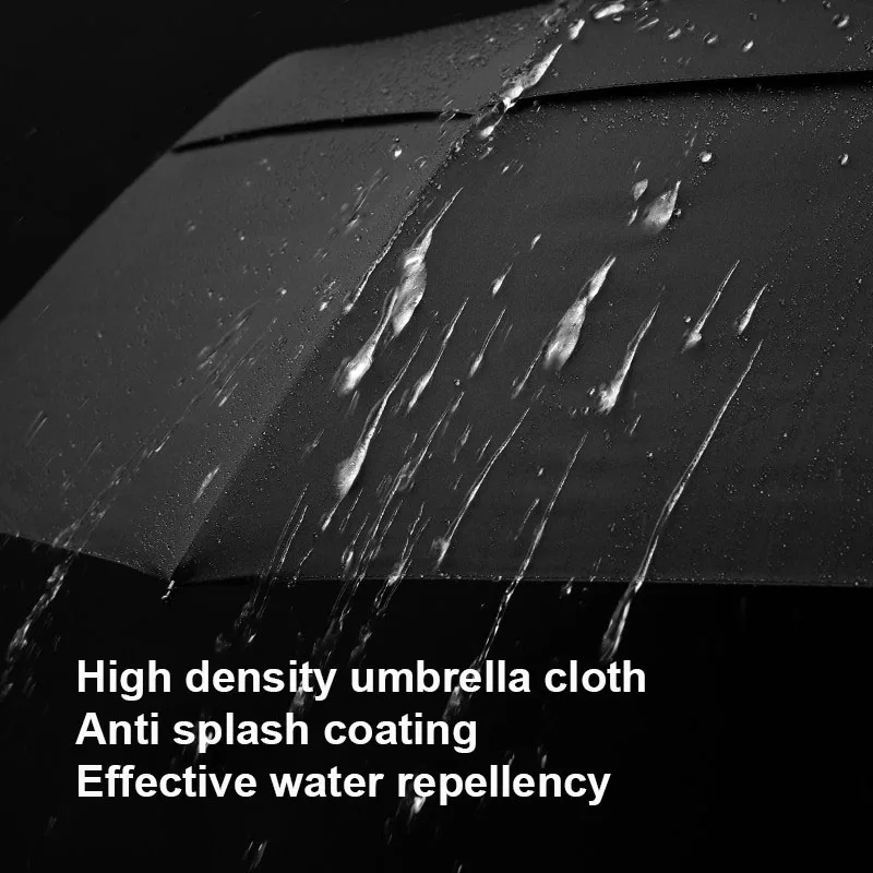 Umbrella Automatic Double Layer 130 cm Windproof Weatherproof 3 Folding for Men Business Travel Sunny Rainy