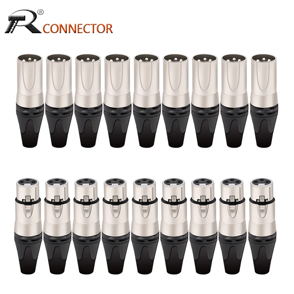 3PIN XLR connector Microphone plug male female adapter MIC wire connector 7 colors offer 1set M/F 56PCS/28sets