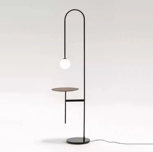Modern simple decoration floor lamp living room sofa next to wrought iron glass led vertical light