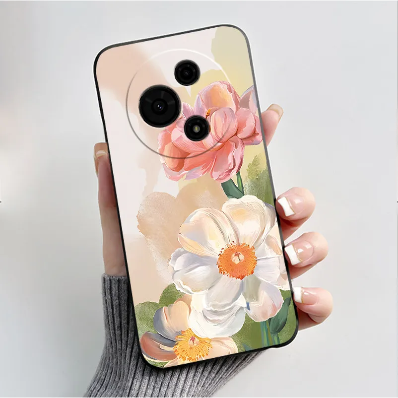 Luxury Fashion Butterfly Flowers Black Soft Silicone Phone Case Protective Cover