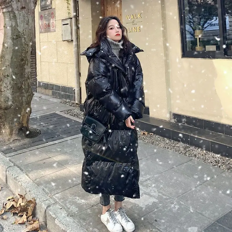

2023 Autumn Winter Hooded Parkas for Women Korean Fashion Thicken Warm Long Sleeve Jackets Lady Elegant Casual Coats L251