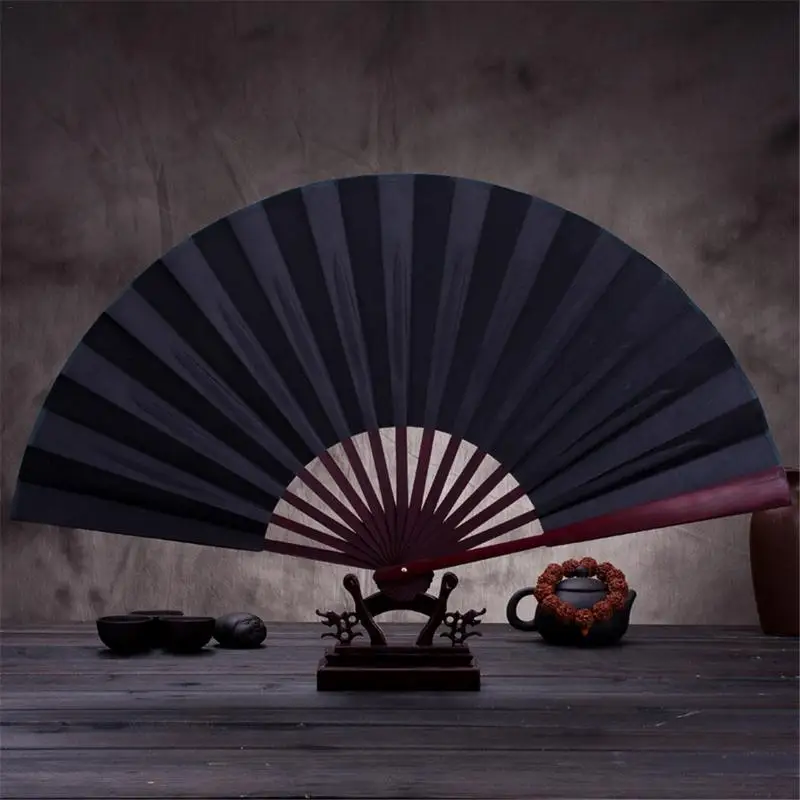 Folding Fan 10.6 Inch/13 Inch Silk Cloth Blank Chinese Folding Fan Wooden Bamboo Antiquity Folding Fan For Calligraphy Painting Home Decor