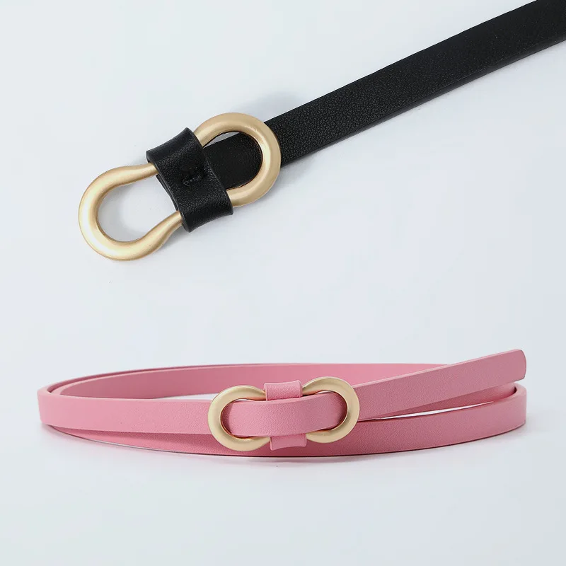1x110cm Women's Fashion PU Leather Waist Belt Ladies Elegant Skinny Thin  Belt with Golden Buckle Belts for Dress Jeans Pants - AliExpress 200000297