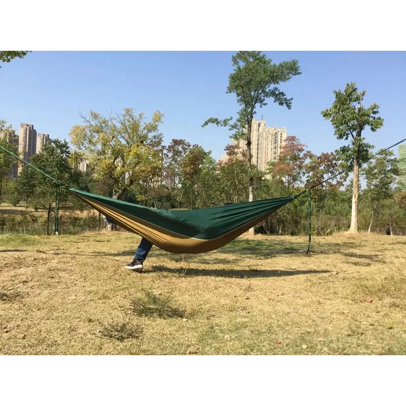 Description Picture 5 of itemSolid Color Parachute Hammock with Hammock straps and Black carabiner Camping Survival travel Double Person outdoor furniture
