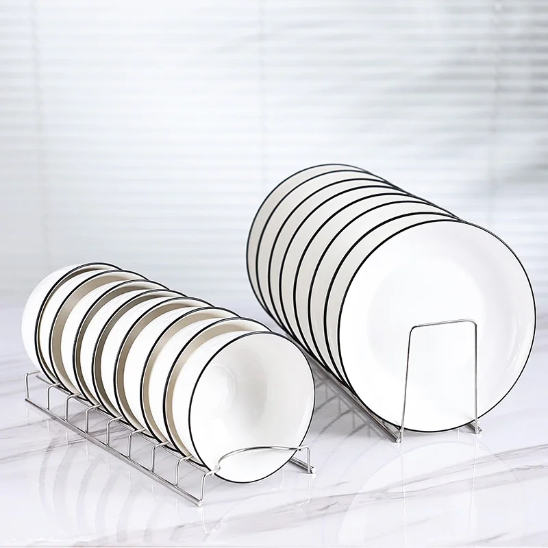 

Kitchen Dish Rack Stainless Steel Plate Rack Kitchen Organizer Dish Pan Drain Storage Rack Pot Lid Spoon Plate Holder Stand