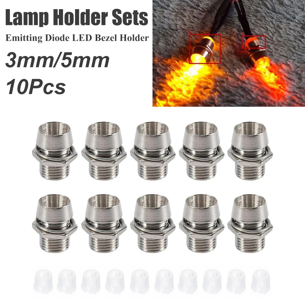 10pcs Socket Base 3mm / 5mm Silver Mount Panel Display Socket Base for ...