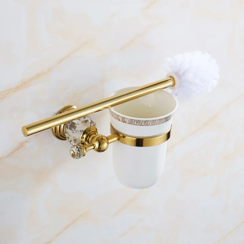 Toilet Brush Holder Square Design Bathroom Accessories Wall Mounted Matte Black Stainless Steel Bathroom Toilet Brush Holder with Brush