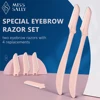 2Pcs Eyebrow and Facial Razor for Women Dermaplaning Tool for Face with 4 Replacement Head，Professional Style Skincare Tool。 1