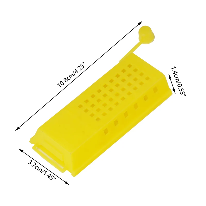 10Pcs Queen Bee Post Cage with Leg Plastic Yellow Catcher Apiculture Device Isolation Beekeeping Transport Cages Beekeeping Tool
