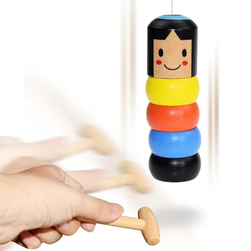 Magic Immortal Daruma Toy Wooden Dummy Puppet Tricks Comedy Party Props Toy 