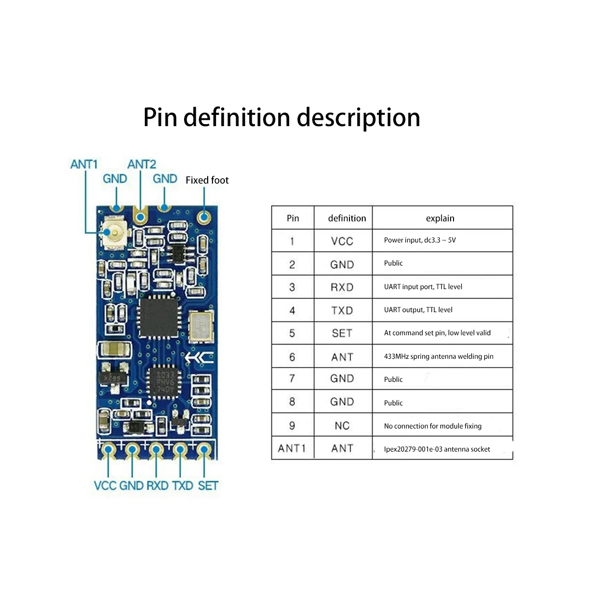 HC-12 433Mhz SI4463 Wireless Serial Port Module 1000M Replace Bluetooth HC12 - 4 PCS