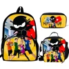 Cute Cartoon N-NINJA KIDZ Child School Backpack With Thermal Cooler Lunch Box Pencil Bags School Bags for Boys Girls Best Gift 2